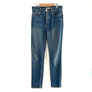 RE/DONE - High Rise Ankle Crop Stretch Jeans